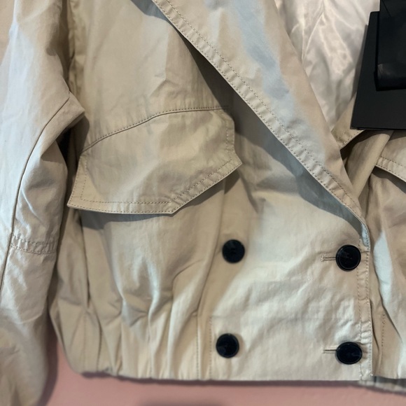 MO&Co. Women's Trench Style Cropped Jacket Cool Loose Lapel - Picture 4 of 9